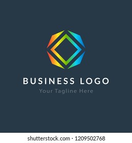 Creative logo template, modern geometric colored symbol. Logotype design, abstract icon