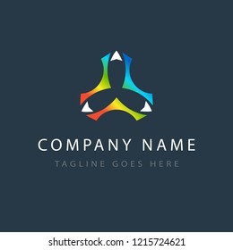 Creative logo template, modern geometric colored symbol. Logotype design, abstract icon