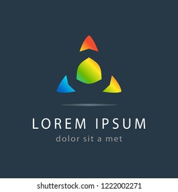 Creative logo template, modern geometric colored symbol. Logotype design, abstract icon