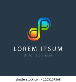 Creative logo template, modern geometric colored symbol. Logotype design, abstract icon