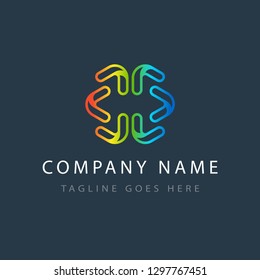Creative logo template, modern geometric colored symbol. Logotype design, abstract icon