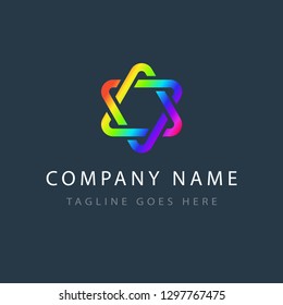 Creative logo template, modern geometric colored symbol. Logotype design, abstract icon