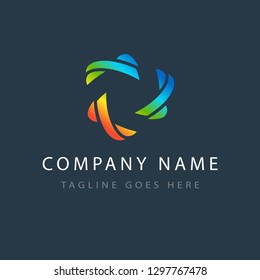 Creative logo template, modern geometric colored symbol. Logotype design, abstract icon