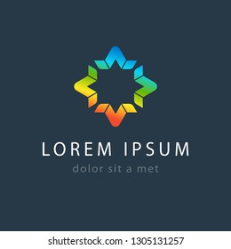 Creative logo template, modern geometric colored symbol. Logotype design, abstract icon