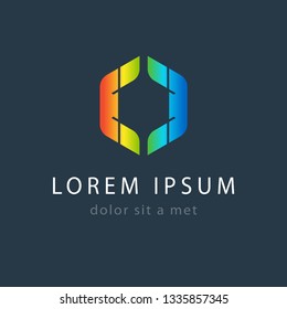 Creative logo template, modern geometric colored symbol. Abstract icon for your company