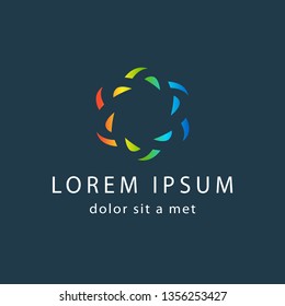 Creative logo template, modern geometric colored symbol. Abstract icon for your company