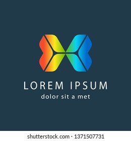 Creative logo template, modern geometric colored symbol. Abstract icon for your company