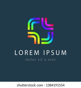 Creative logo template, modern geometric colored symbol. Abstract icon for your company