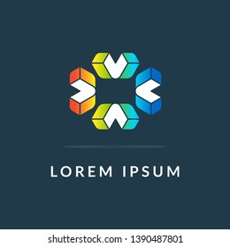 Creative logo template, modern geometric colored symbol. Abstract icon for your company