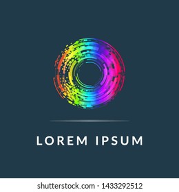 Creative logo template, modern geometric colored symbol. Abstract icon for your company