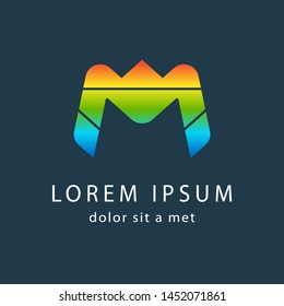 Creative logo template, modern geometric colored symbol. Abstract icon for your company