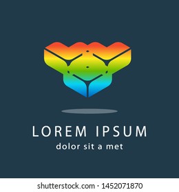 Creative logo template, modern geometric colored symbol. Abstract icon for your company