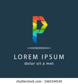 Creative logo template, modern geometric colored symbol. Abstract icon for your company