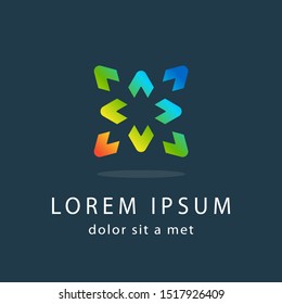 Creative logo template, modern geometric colored symbol. Abstract icon for your company