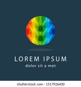 Creative logo template, modern geometric colored symbol. Abstract icon for your company