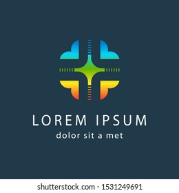 Creative logo template, modern geometric colorful symbol. Abstract icon for your company