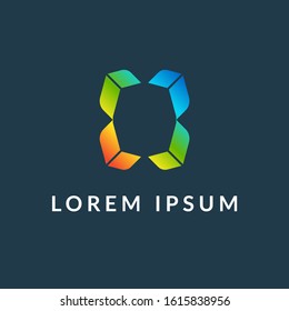 Creative logo template, modern geometric colorful symbol. Abstract icon for your company