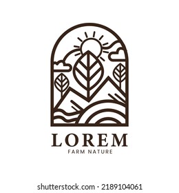 creative logo template mountain adventure outline