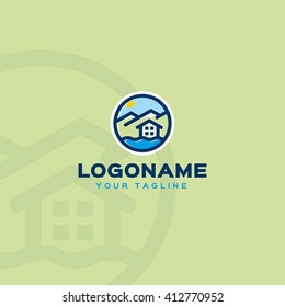 Creative logo template. Mountain hotel logo