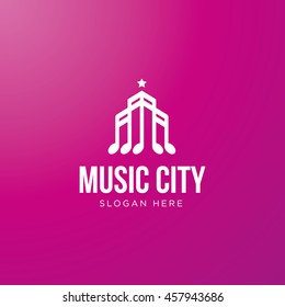 Creative logo template. Music shop logo