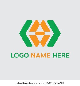 Creative logo Template With Two Color Concept, Vector Logo Design