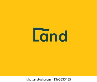 Creative Logo Typography Land and Flag Travel Company