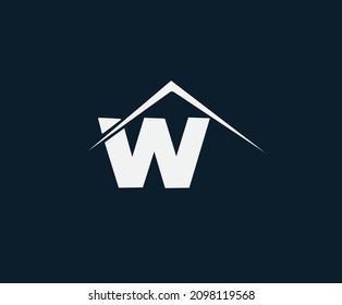 Creative logo under navy blue background. Letter W for logo icon. W simple blue and black alphabet letter logo icon design. Lettering and corporate. Elegant identity template with creative text.
