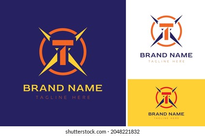 Creative Logo using letters T, X, O for brand business using colors Orange, Blue and Yellow with logo variations of branding designs