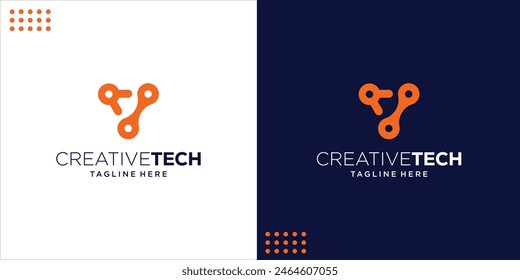 Creative Logo V Chain Technology, Design Inspiration, Illustration, Vector