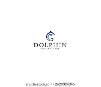 creative logo vector illustration of abstract dolphin. minimalist, clean, modern, elegant and cute