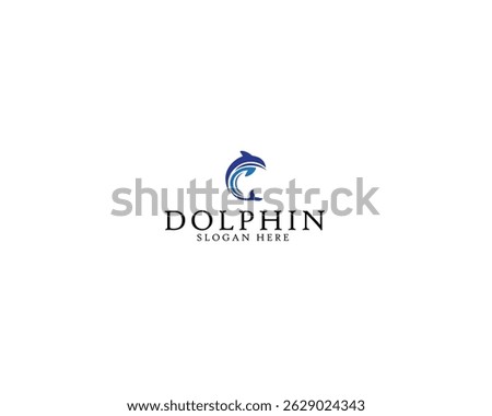 creative logo vector illustration of abstract dolphin. minimalist, clean, modern, elegant and cute
