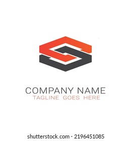 creative logo vector two corner squares tied together.
