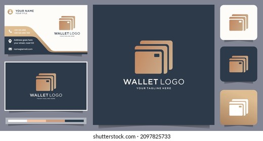 creative of logo wallet design inspiration.logotype wallet geometric style,gold color modern design.