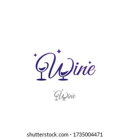 creative logo for wine letter and retro vintage vector template, bar logo template vector