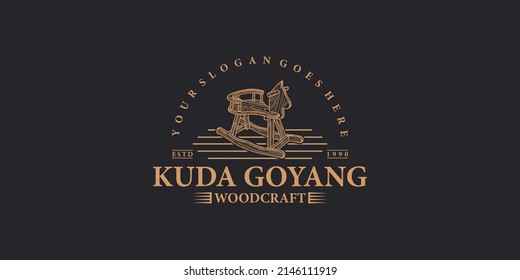 creative logo for woodcraft, vintage logo, clothing, toy shop, children's toy logo.