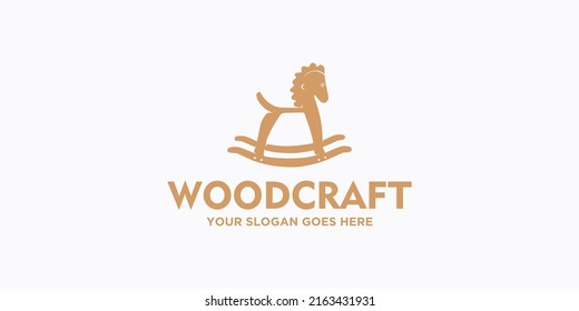 creative logo for woodcraft, vintage logo, clothing, toy shop, children's toy logo.