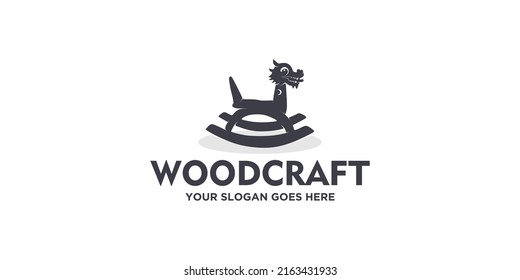 creative logo for woodcraft, vintage logo, clothing, toy shop, children's toy logo.