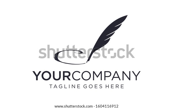 Creative Logo Writing Quill Pen Stock Vector (Royalty Free) 1604116912 ...