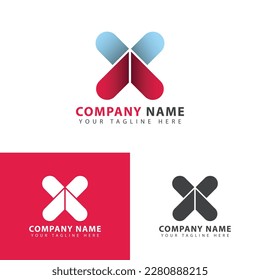 Creative Logo X Logo design template. Colorful alphabet collection. Type the Character Logotype symbol.