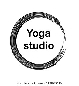 Creative logo for  yoga studio. Vector illustration. Isolated on white background.