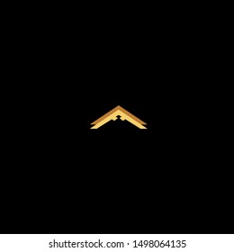 Creative logon icon with elegant gold  color . Creative Design concept for business, technology, finance, network, property, start up and more brand.