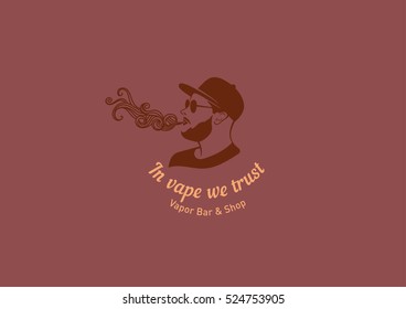 Creative logos for the club shop or electronic cigarettes, smoking men