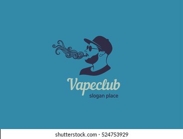 Creative logos for the club shop or electronic cigarettes, smoking men