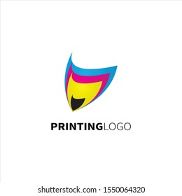 Creative logos for printing companies. Minimalist design style and colorfull