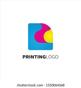 Creative logos for printing companies. Minimalist design style and colorfull