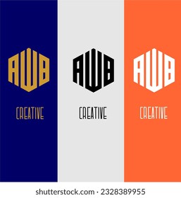 Creative Logotype AWB identity monogram icon vector template concept