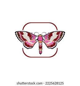 Creative logotype catocala elocata butterfly icon with white background