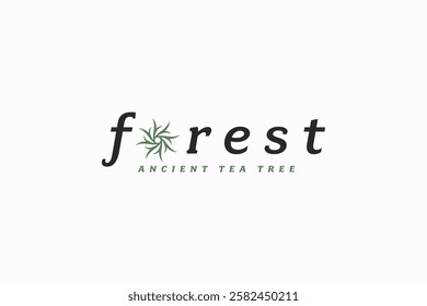 creative logotype forest ancient tea tree iconic logo vector design template. abstract pictogram forest of tea tree logo design vector illustration isolated on white with elegant and simple styles