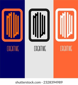 Creative Logotype MW identity monogram illustration concept abstract vector icon template
