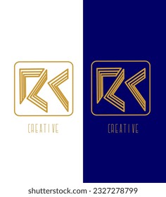 Creative Logotype RK identity icon vector template minimalistic design
